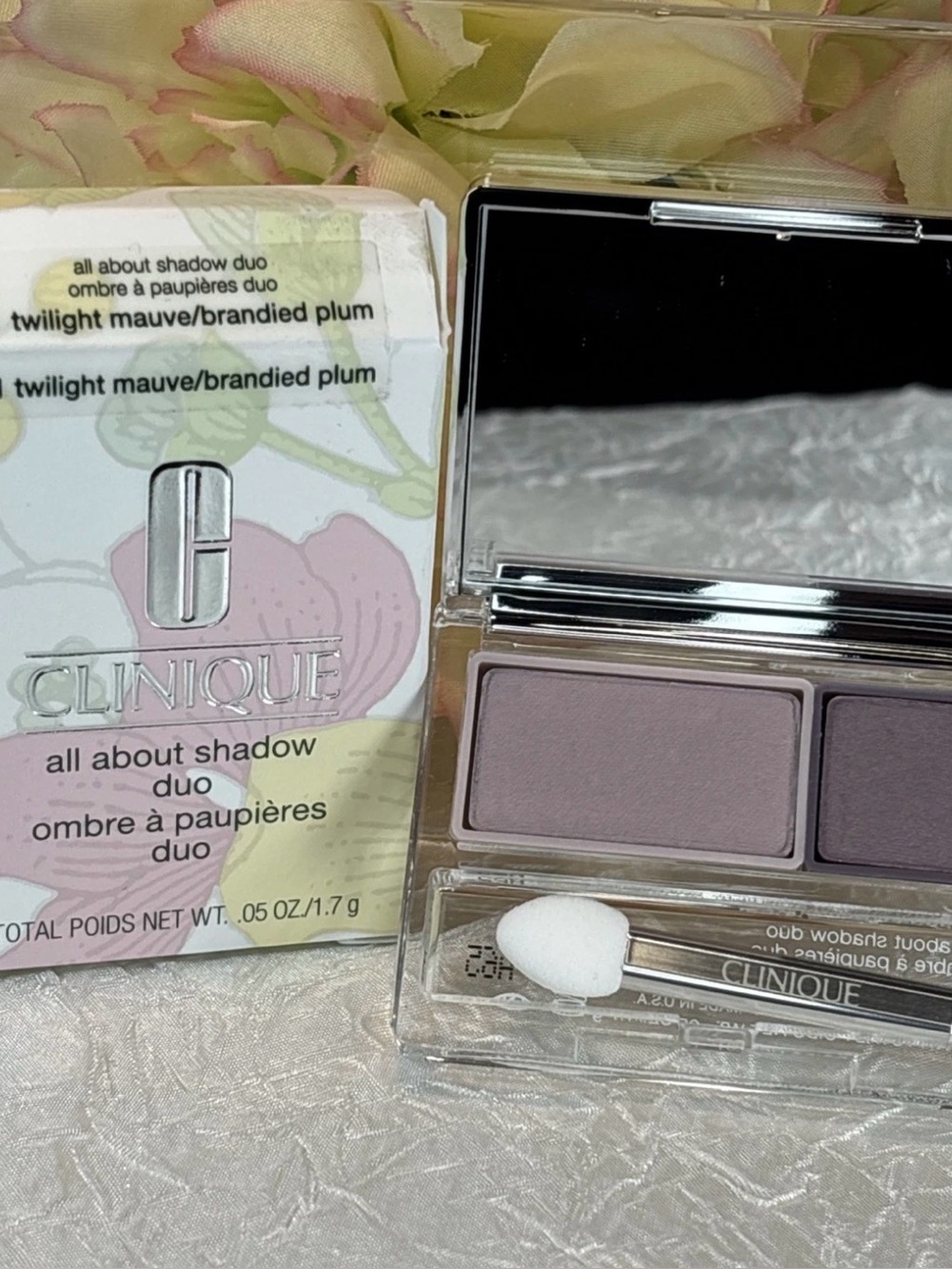 Clinique All About Shadow Duo - 21 Twilight Mauve / Brandied Plum - FS NIB